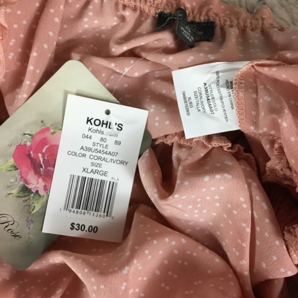 Lily Rose smocked cropped summer top Woman’s size XL - Picture 10 of 12